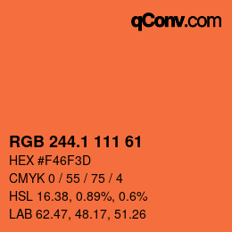 カラーコード: RGB 244.1 111 61 | qconv.com