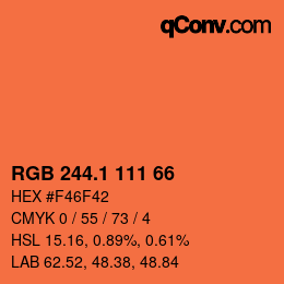 カラーコード: RGB 244.1 111 66 | qconv.com