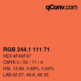 カラーコード: RGB 244.1 111 71 | qconv.com