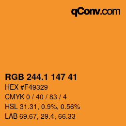 カラーコード: RGB 244.1 147 41 | qconv.com