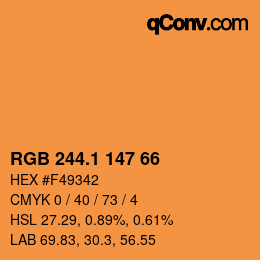 カラーコード: RGB 244.1 147 66 | qconv.com