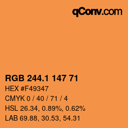 カラーコード: RGB 244.1 147 71 | qconv.com