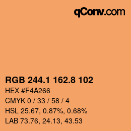 Color code: RGB 244.1 162.8 102 | qconv.com