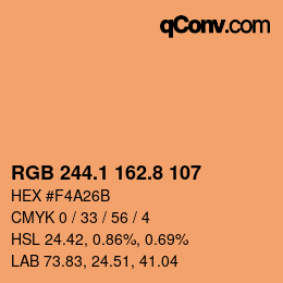 Color code: RGB 244.1 162.8 107 | qconv.com