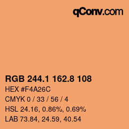 Code couleur: RGB 244.1 162.8 108 | qconv.com