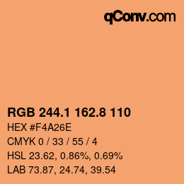 Color code: RGB 244.1 162.8 110 | qconv.com