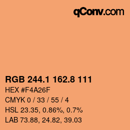 Color code: RGB 244.1 162.8 111 | qconv.com