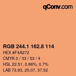 Code couleur: RGB 244.1 162.8 114 | qconv.com