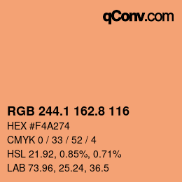 Color code: RGB 244.1 162.8 116 | qconv.com