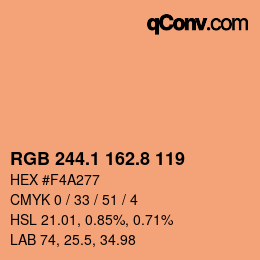 Farbcode: RGB 244.1 162.8 119 | qconv.com