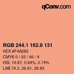 Color code: RGB 244.1 162.8 131 | qconv.com