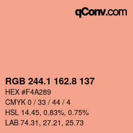 Color code: RGB 244.1 162.8 137 | qconv.com