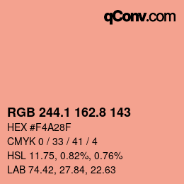 Color code: RGB 244.1 162.8 143 | qconv.com