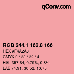 Código de color: RGB 244.1 162.8 166 | qconv.com
