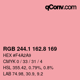 カラーコード: RGB 244.1 162.8 169 | qconv.com