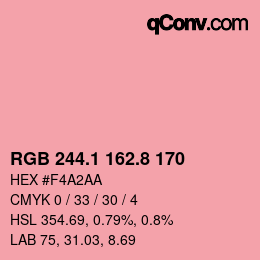 カラーコード: RGB 244.1 162.8 170 | qconv.com