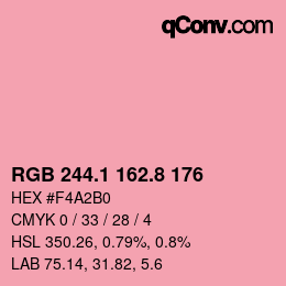 Color code: RGB 244.1 162.8 176 | qconv.com