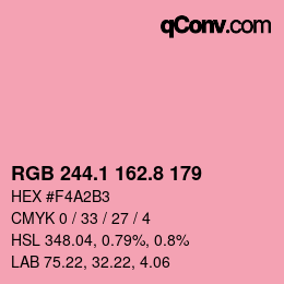カラーコード: RGB 244.1 162.8 179 | qconv.com