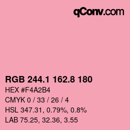 カラーコード: RGB 244.1 162.8 180 | qconv.com