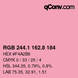 カラーコード: RGB 244.1 162.8 184 | qconv.com
