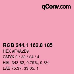 カラーコード: RGB 244.1 162.8 185 | qconv.com
