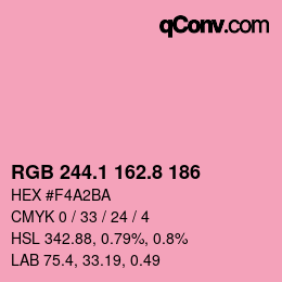カラーコード: RGB 244.1 162.8 186 | qconv.com
