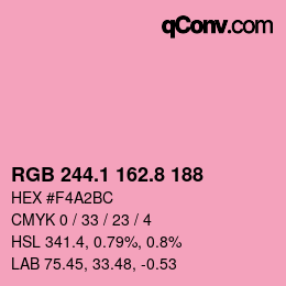 カラーコード: RGB 244.1 162.8 188 | qconv.com