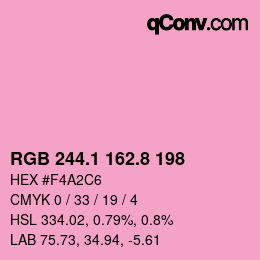 カラーコード: RGB 244.1 162.8 198 | qconv.com