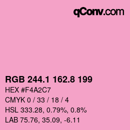 カラーコード: RGB 244.1 162.8 199 | qconv.com