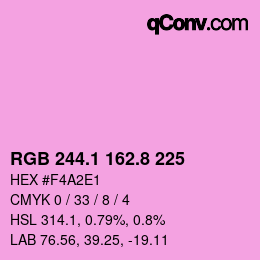 カラーコード: RGB 244.1 162.8 225 | qconv.com