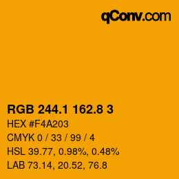 カラーコード: RGB 244.1 162.8 3 | qconv.com
