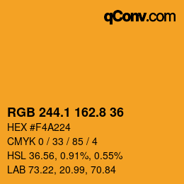 Color code: RGB 244.1 162.8 36 | qconv.com