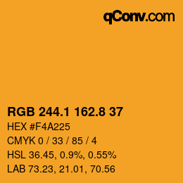 Color code: RGB 244.1 162.8 37 | qconv.com