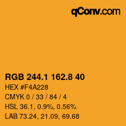 Color code: RGB 244.1 162.8 40 | qconv.com