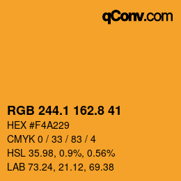 Color code: RGB 244.1 162.8 41 | qconv.com