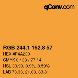 Color code: RGB 244.1 162.8 57 | qconv.com