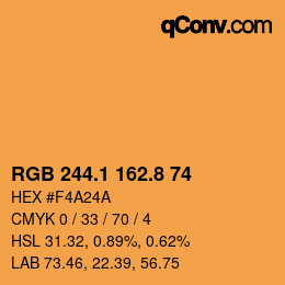 Color code: RGB 244.1 162.8 74 | qconv.com