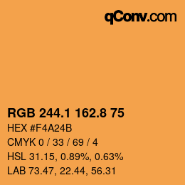 Color code: RGB 244.1 162.8 75 | qconv.com