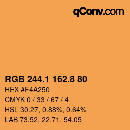 Color code: RGB 244.1 162.8 80 | qconv.com