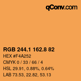 Farbcode: RGB 244.1 162.8 82 | qconv.com