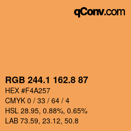 Farbcode: RGB 244.1 162.8 87 | qconv.com