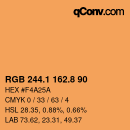 Color code: RGB 244.1 162.8 90 | qconv.com