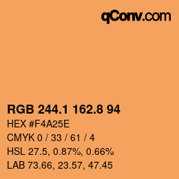 Color code: RGB 244.1 162.8 94 | qconv.com