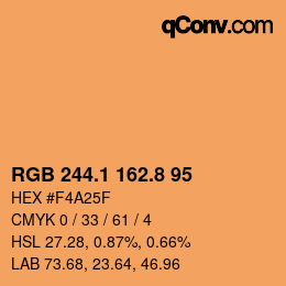 カラーコード: RGB 244.1 162.8 95 | qconv.com