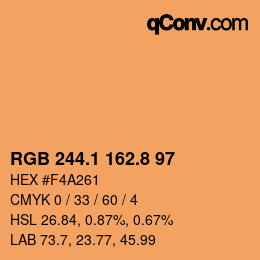 Color code: RGB 244.1 162.8 97 | qconv.com