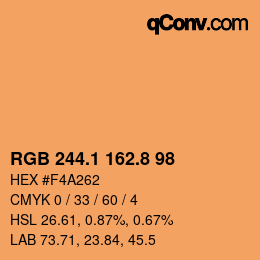 Farbcode: RGB 244.1 162.8 98 | qconv.com