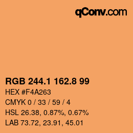 Color code: RGB 244.1 162.8 99 | qconv.com
