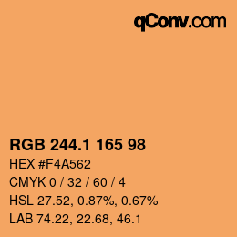 カラーコード: RGB 244.1 165 98 | qconv.com