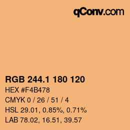 カラーコード: RGB 244.1 180 120 | qconv.com