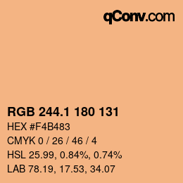 カラーコード: RGB 244.1 180 131 | qconv.com